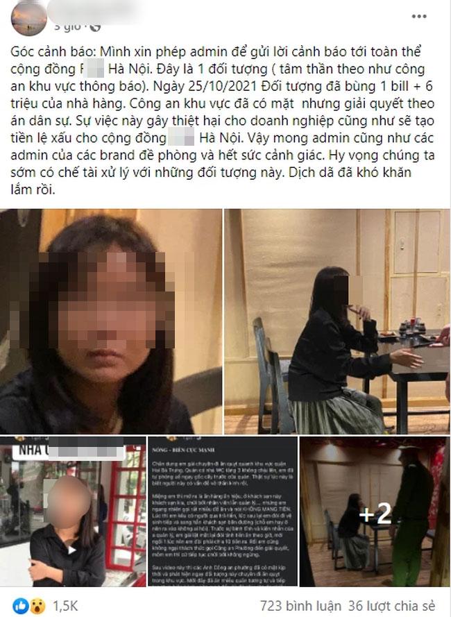 quyt-tien-1 Xôn xao cô gái ăn xong giả đi vệ sinh, quỵt tiền loạt quán ở Hà Nội-1